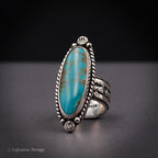 Size 7.5 - Royston Turquoise Sterling Silver Ring | Wide Band