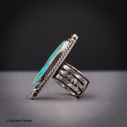 Size 7.5 - Royston Turquoise Sterling Silver Ring | Wide Band