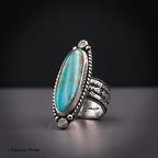 Size 7.5 - Royston Turquoise Sterling Silver Ring | Wide Band