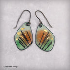 Enamel Earrings, 24K Gold Flecks