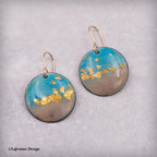 Enamel 24K Gold Earrings, 14kGF ear wires