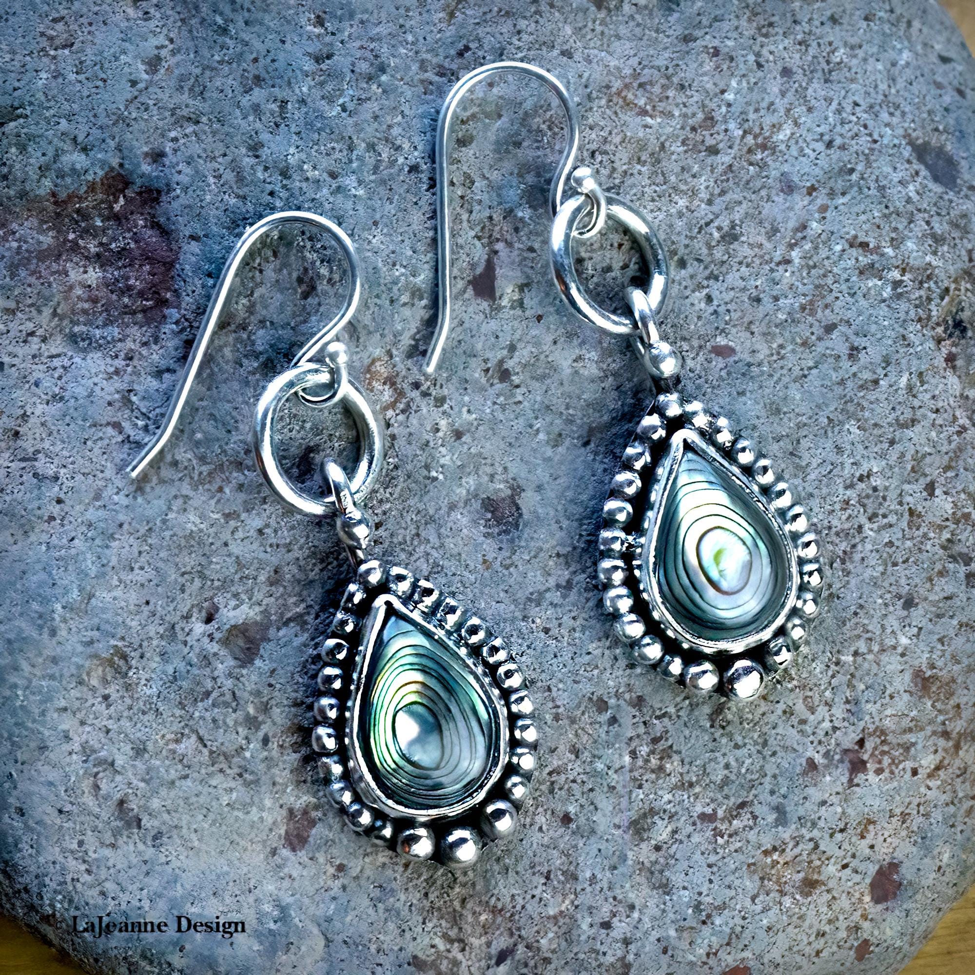 Abalone Shell Sterling Silver Earrings