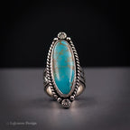 Size 7.5 - Royston Turquoise Sterling Silver Ring | Wide Band