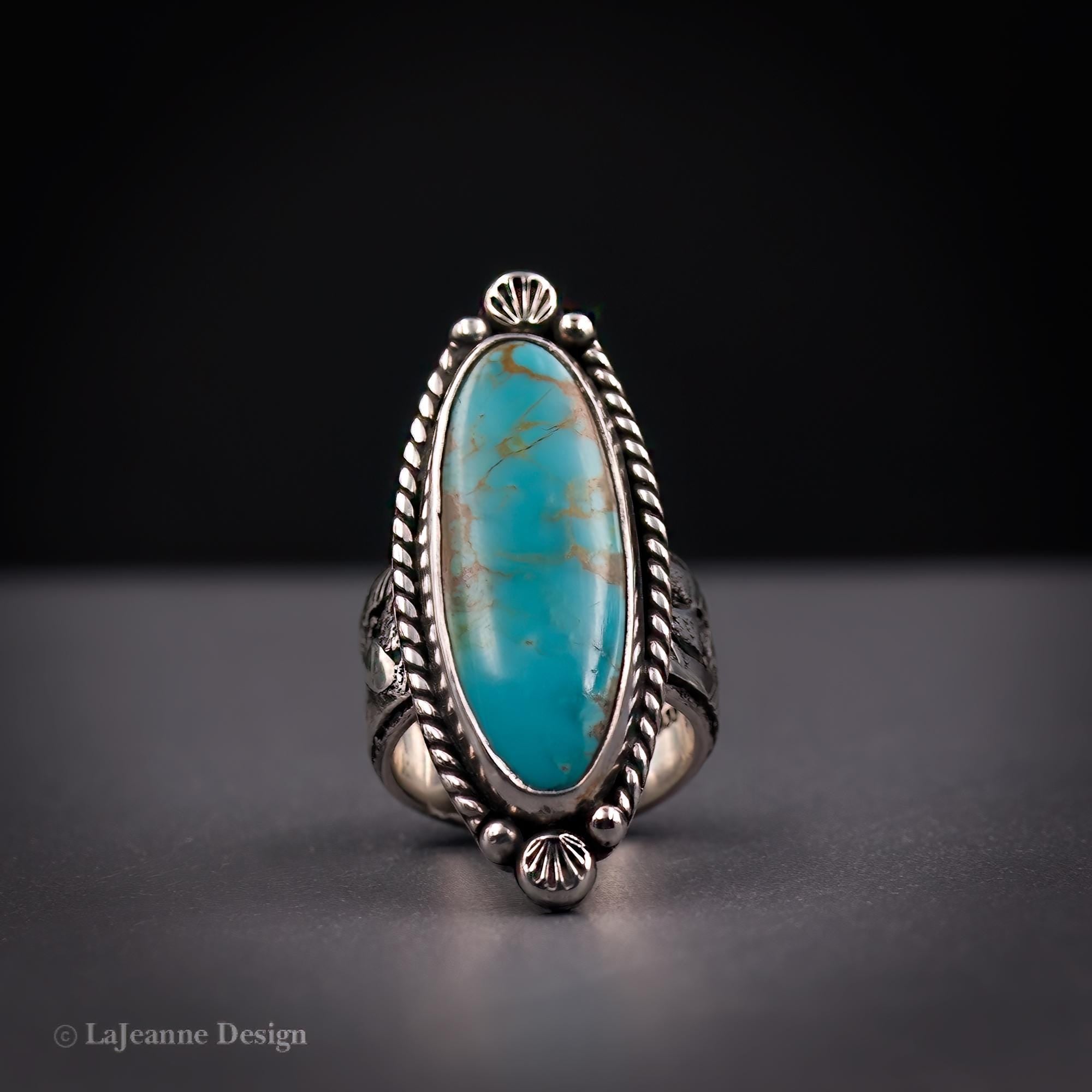 Size 7.5 - Royston Turquoise Sterling Silver Ring | Wide Band