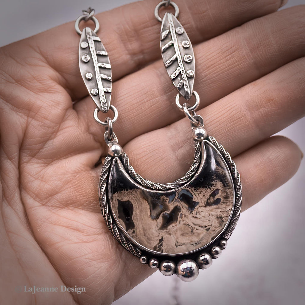 Palm Root Sterling Silver Statement Necklace