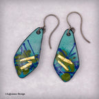 Vitreous Enamel 24K Gold Earrings | Sterling Silver