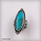 Size 7.5 - Royston Turquoise Sterling Silver Ring | Wide Band
