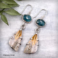 River Jasper & Blue Kyanite Sterling Silver Earrings