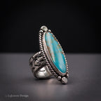 Size 7.5 - Royston Turquoise Sterling Silver Ring | Wide Band
