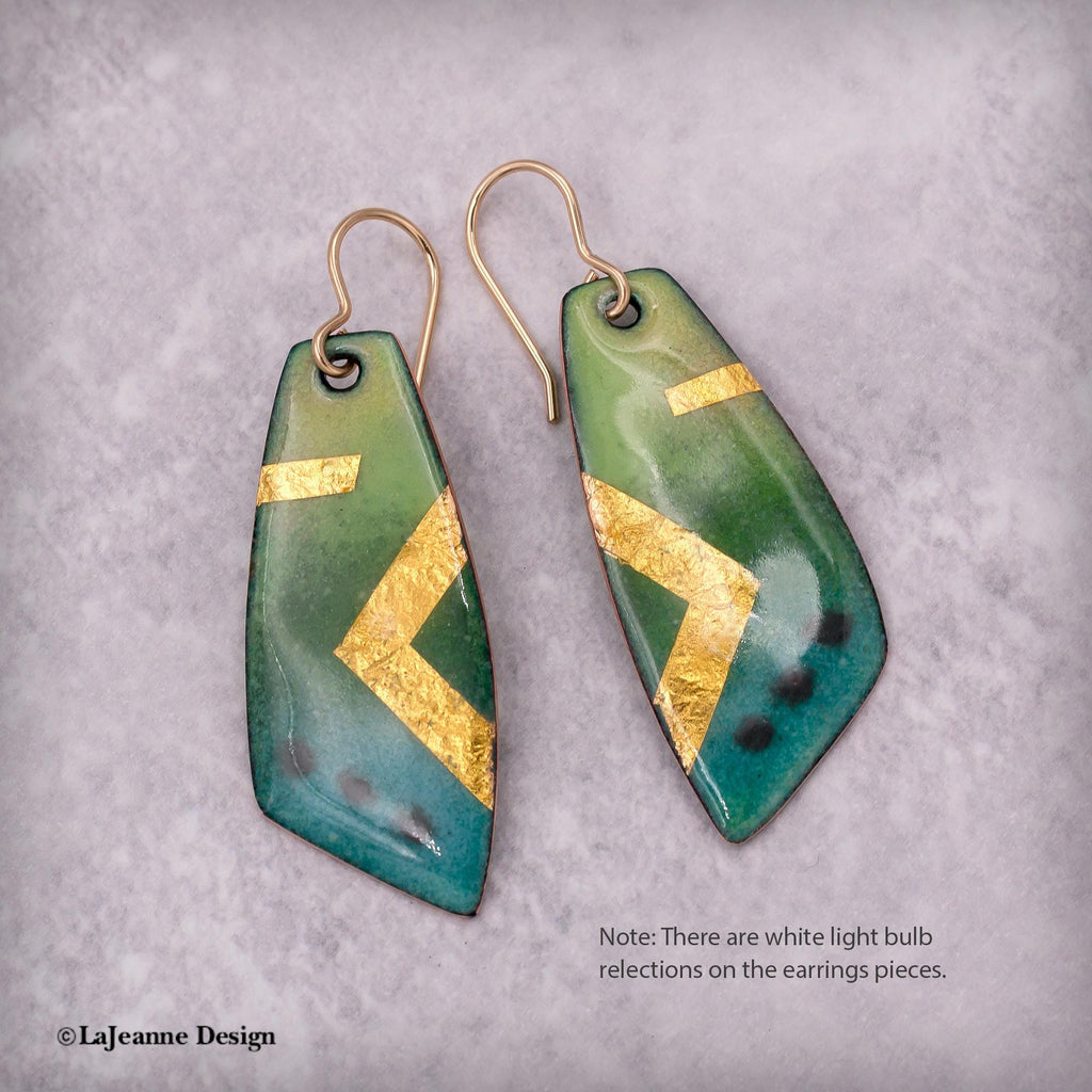 Enamel 24K Gold Earrings