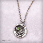 Molten Silver & Peridot Sterling Silver Necklace