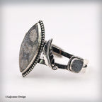 Fossil Coral & Druzy Sterling Silver Cuff Bracelet
