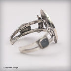 Fossil Coral & Druzy Sterling Silver Cuff Bracelet