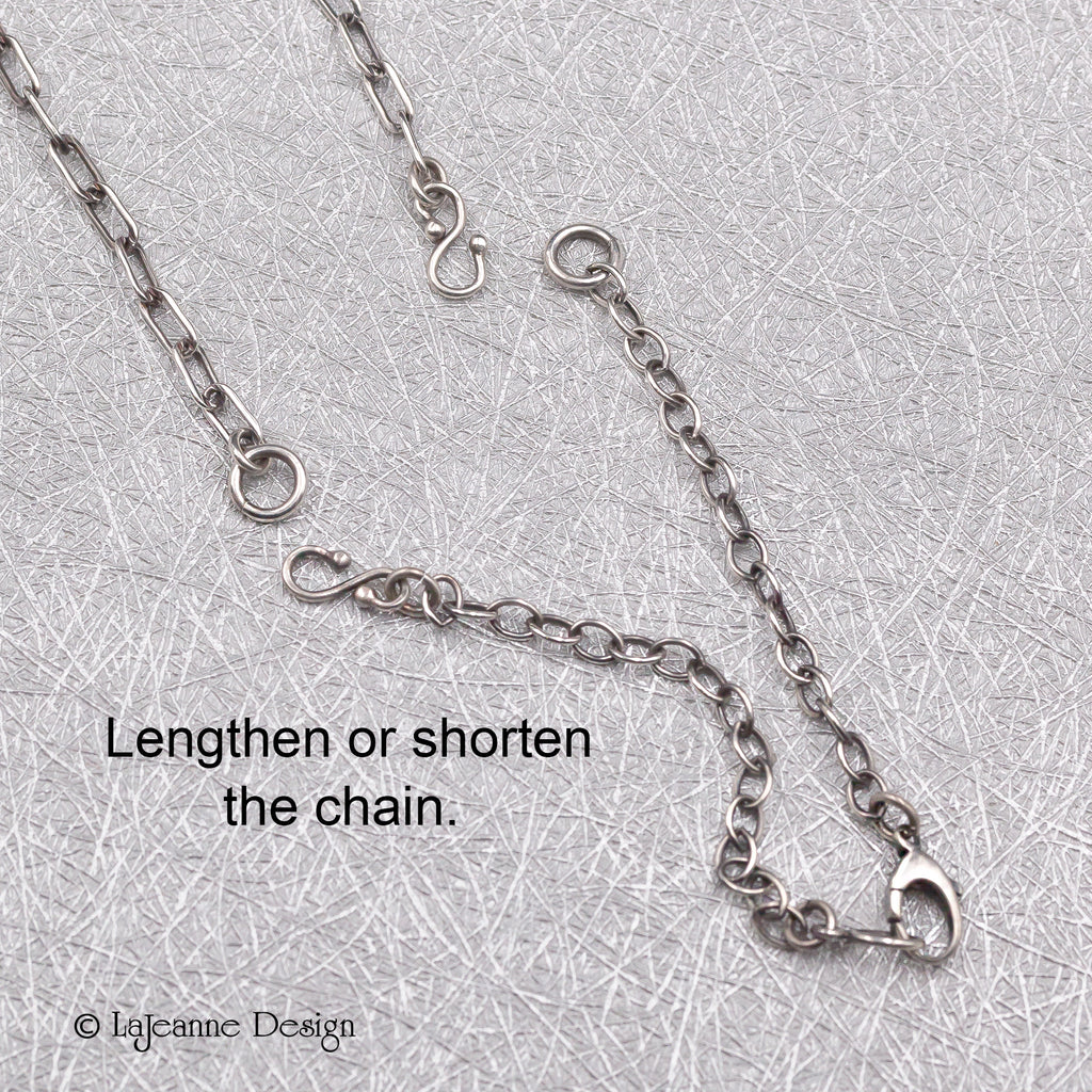 Sterling silver statement necklace chain with round links and lobster clasp
