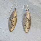 Textured Brass Dangle Earrings