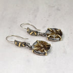 Dendritic Agate, 18K Gold Sterling Silver Earrings
