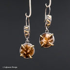 Dendritic Agate, 18K Gold Sterling Silver Earrings
