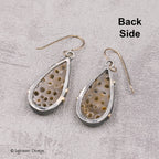 Fossil Coral, 18K Gold Sterling Silver Earrings