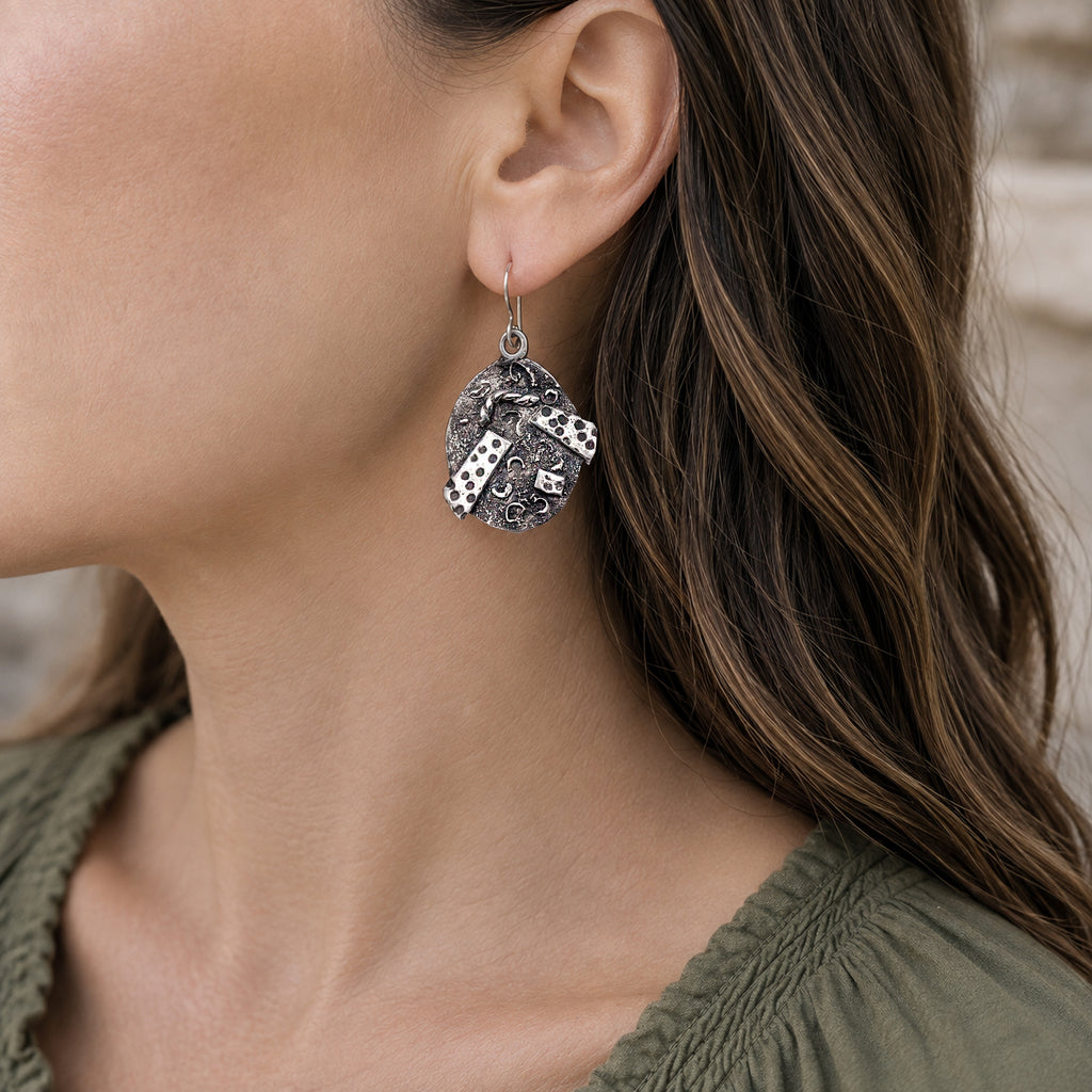 Textured Sterling Silver Earrings