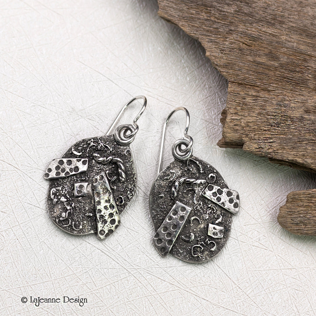 Textured Sterling Silver Earrings
