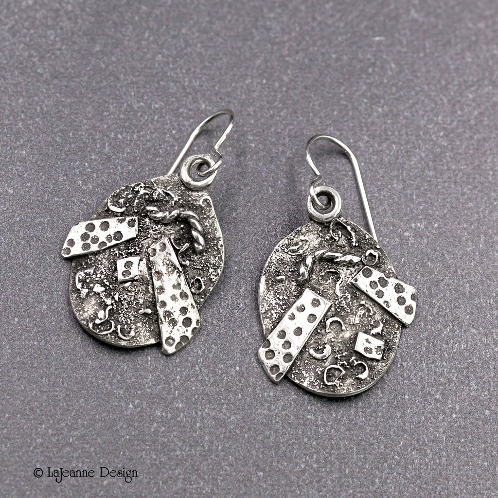 Textured Sterling Silver Earrings