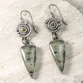 Prehnite & Peridot Sterling Silver Earrings