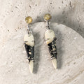 Magnesite & Golden Rutilated Quartz Sterling Silver Earrings