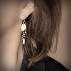Magnesite & Golden Rutilated Quartz Sterling Silver Earrings