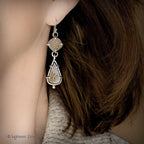 Dendritic Agate and Drusy Sterling Silver Earrings