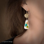 Polymer Clay, 24K Gold & Sterling Silver Earrings