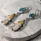 River Jasper & Blue Kyanite Sterling Silver Earrings