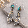 Kingman turquoise and gold-tone sterling silver drop earrings