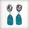 Rough Turquoise and Sterling Silver Earrings