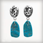 Rough Turquoise and Sterling Silver Earrings