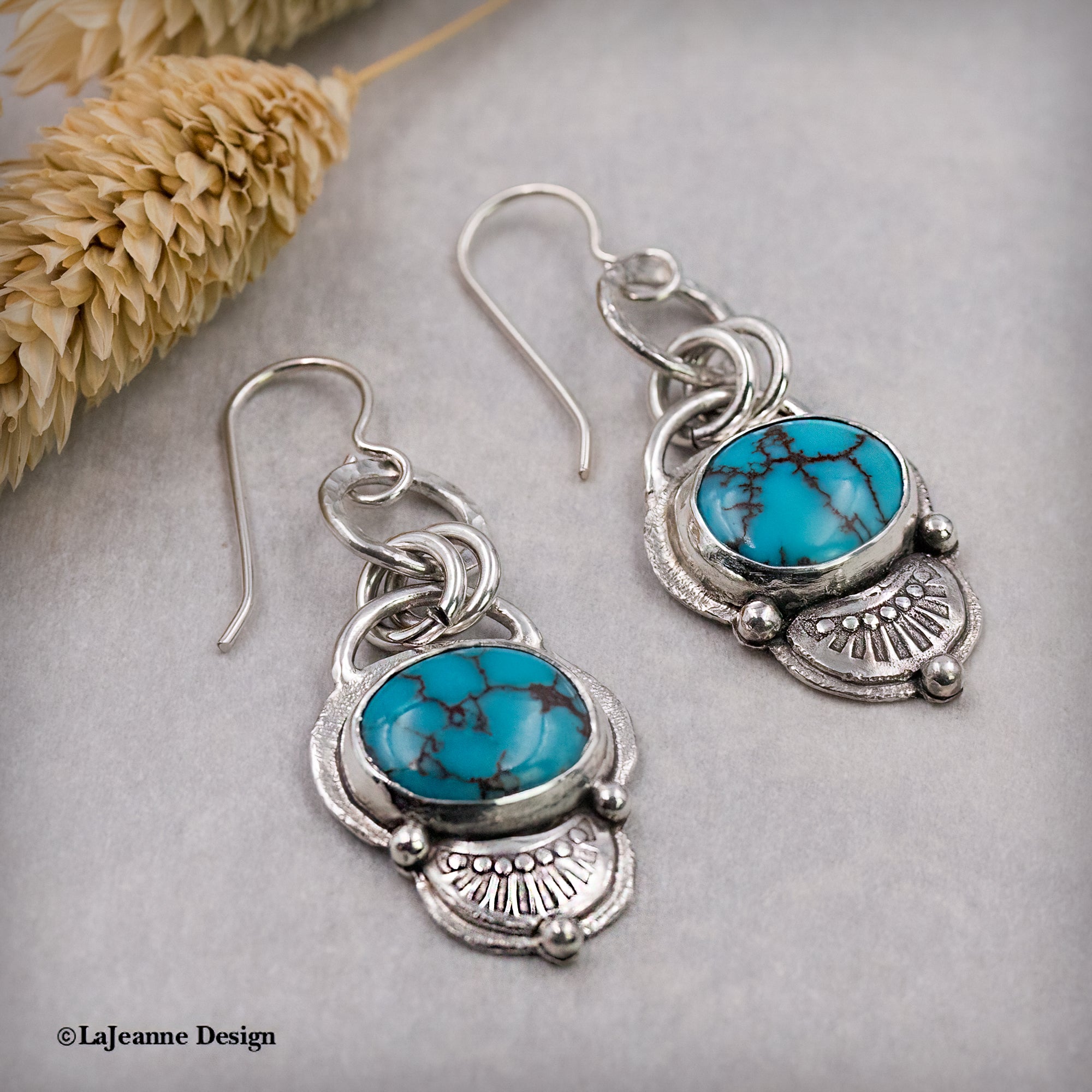 Egyptian Turquoise Sterling Silver Earrings