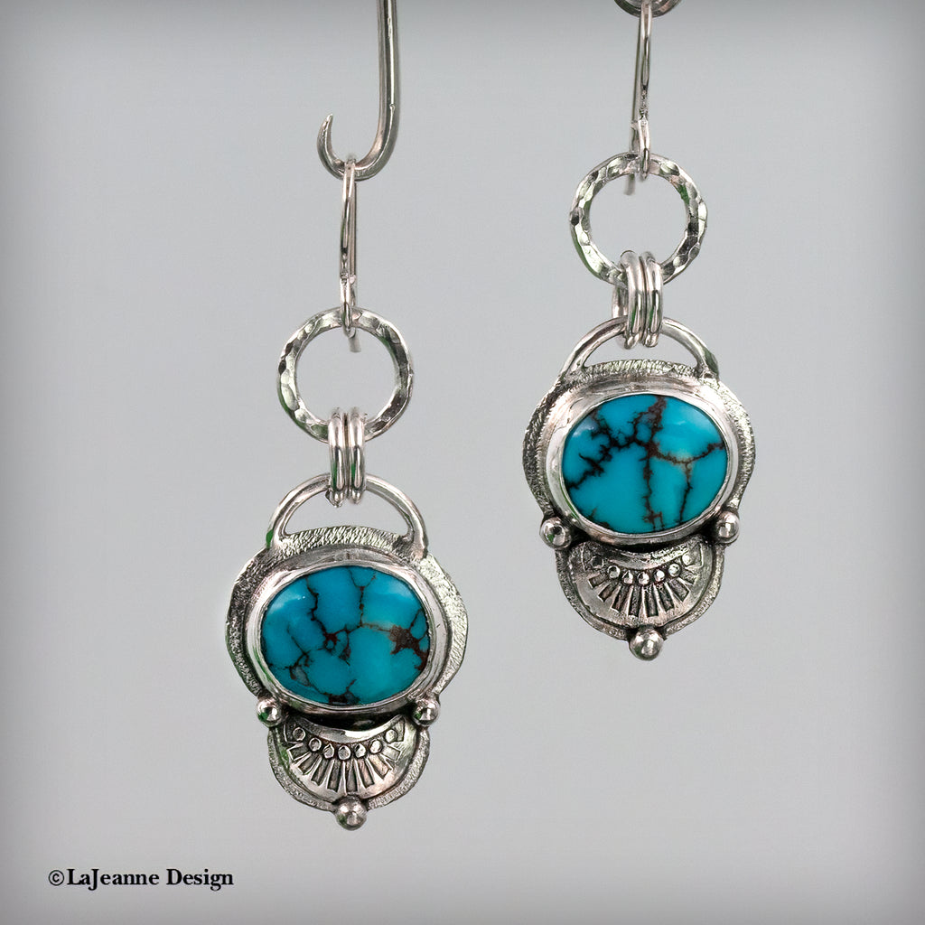 Egyptian Turquoise Sterling Silver Earrings