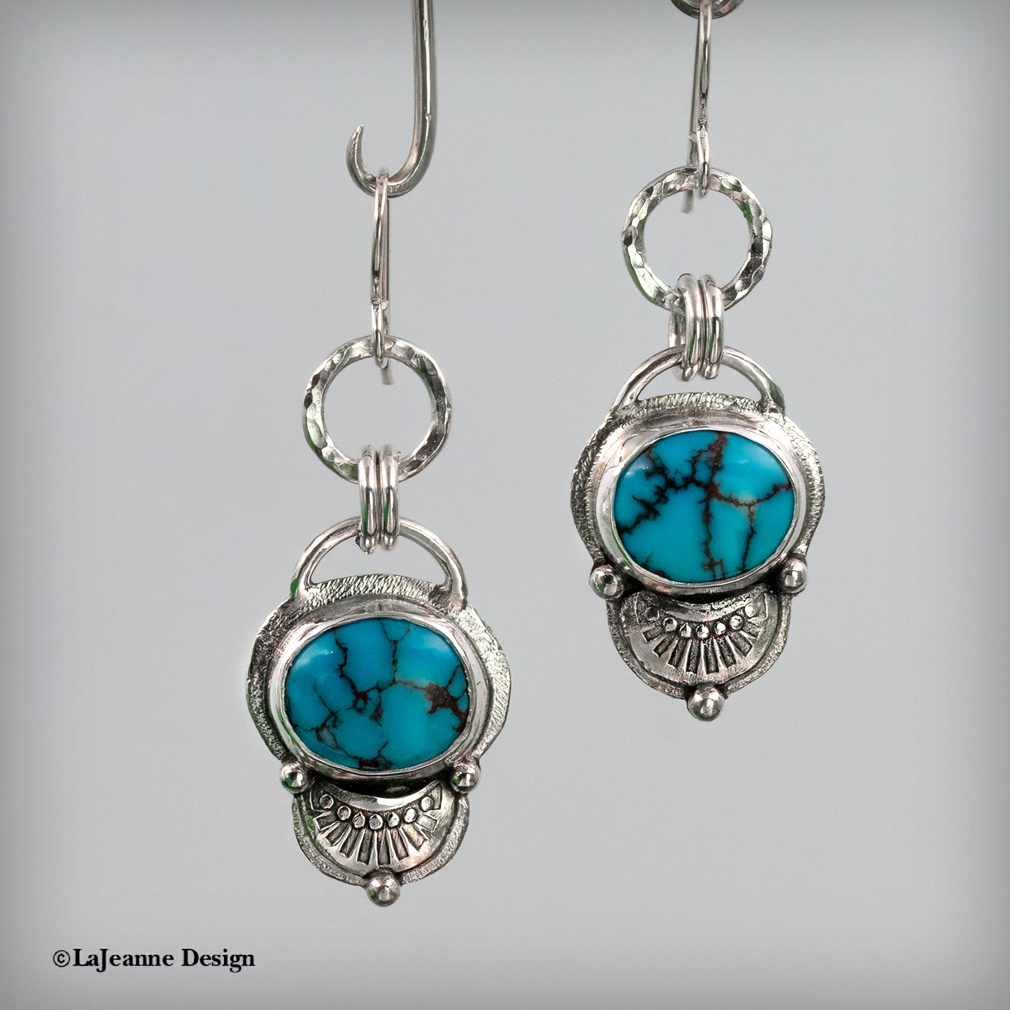 Egyptian Turquoise Sterling Silver Earrings