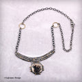 Dendritic Agate & 18K Gold Sterling Silver Necklace