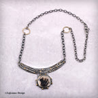 Dendritic Agate & 18K Gold Sterling Silver Necklace