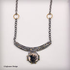 Dendritic Agate & 18K Gold Sterling Silver Necklace
