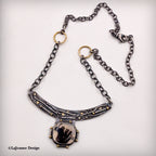 Dendritic Agate & 18K Gold Sterling Silver Necklace