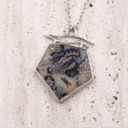 Marcasite & Black Agate Sterling Silver Necklace