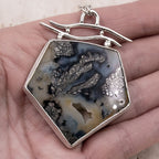 Marcasite & Black Agate Sterling Silver Necklace