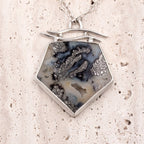 Marcasite & Black Agate Sterling Silver Necklace