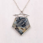 Marcasite & Black Agate Sterling Silver Necklace