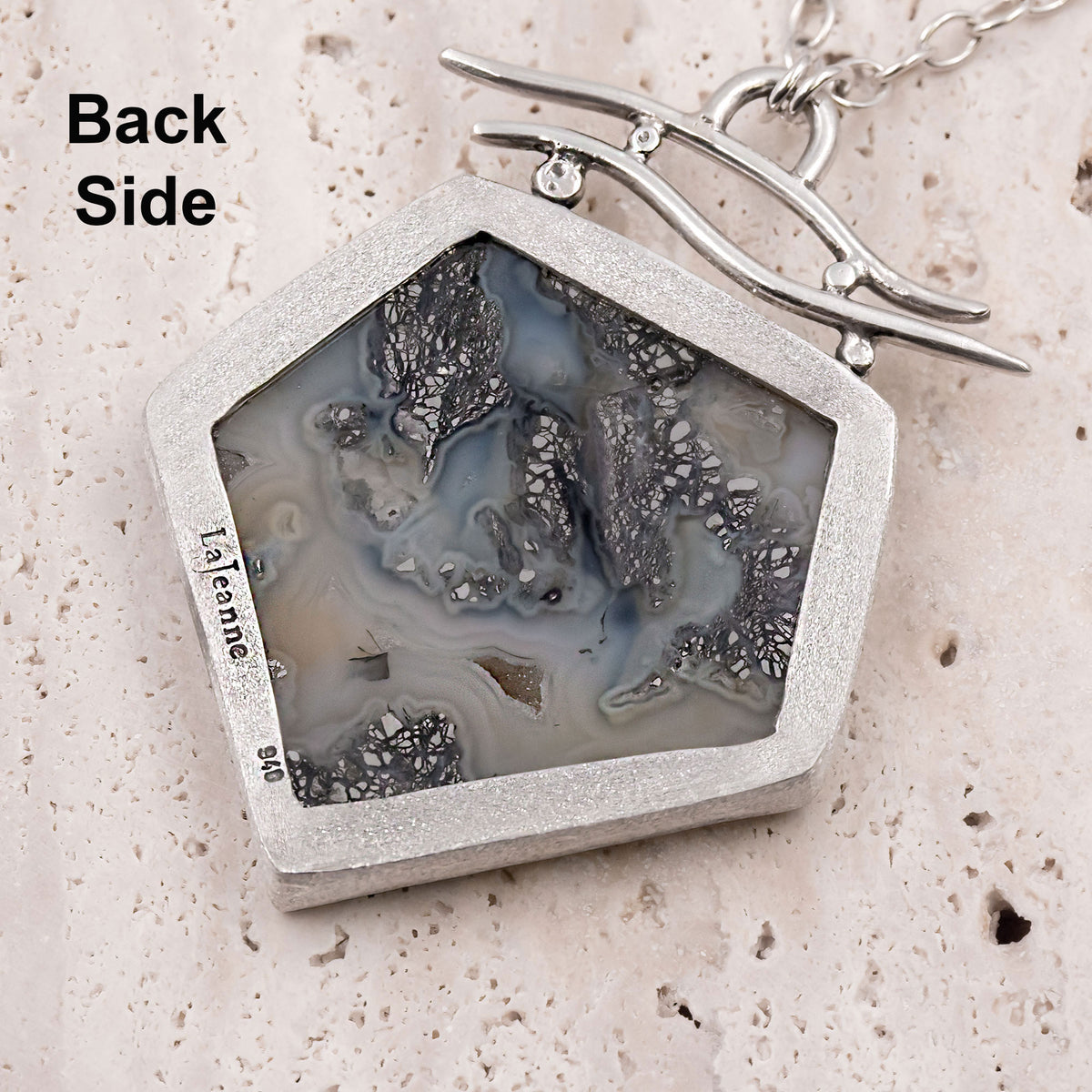Marcasite & Black Agate Sterling Silver Necklace