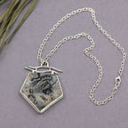 Marcasite & Black Agate Sterling Silver Necklace