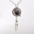 Dendritic Agate & Quartz Crystal Sterling Silver Necklace