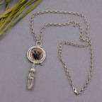 Dendritic Agate & Quartz Crystal Sterling Silver Necklace