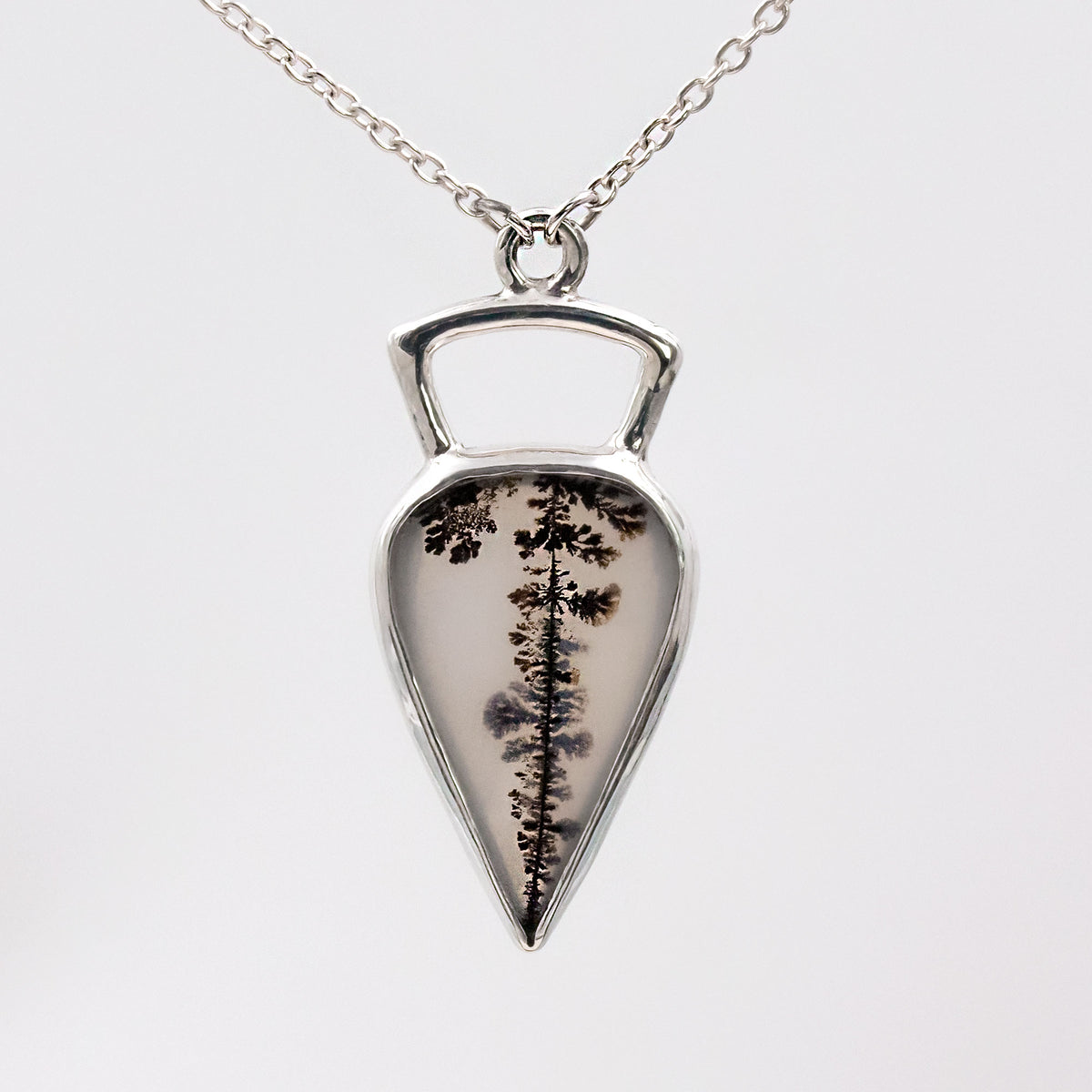 Dendritic Agate Sterling Silver Necklace